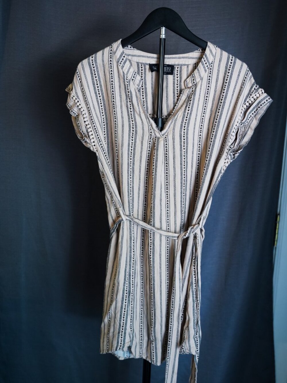 Sweet Wanderer Women's Dress Striped Tie Waist Boho Size Unknown